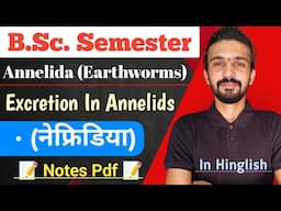 Excretion In Annelids (Earthworms) | Nephridia | Bsc Semester || By Dadhich Sir