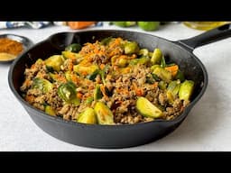 Ground Turkey And Brussel Sprouts Skillet - Quick 30 Minute Meal