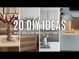 20 DIY IDEAS | UNIQUE HOME DECOR PROJECTS YOU’LL WANT TO TRY 🛠✨