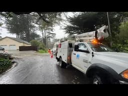 Fierce winds batter San Mateo County coast, knocking down power lines and causing damage