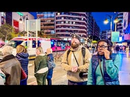 Preaching Jesus in Valencia, Spain at night