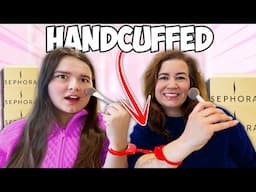 HANDCUFFED MAKEUP ROUTINE! *Mom & Daughter*