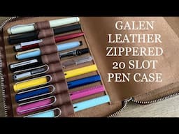 Galen Leather Zippered 20 Slot Pen Case