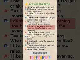 At the coffee shop #englishconversationpractice