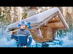 Surviving -30° Winter Alone In Wilderness Log Cabin