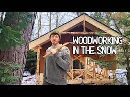 Working With Handtools In A Winter Forest | Turning Logs Into Poles For My Cabin, ep. 5