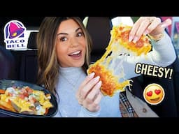 Trying Taco Bell's NEW Menu Items! 🤩 garlic nachos fries, cheesy mini burritos!