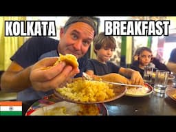 First BREAKFAST KOLKATA 🇮🇳 SWISS FAMILY HUNT FOR HALWA PURI 🇮🇳 বাঙালি খাবার