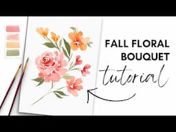 Loose Watercolor Fall Florals | EASY Beginner Tutorial