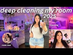 DEEP CLEANING & ORGANIZING MY ROOM 2025 ‧₊˚ ☁️⋅ decluttering, cleaning motivation & asmr satisfying