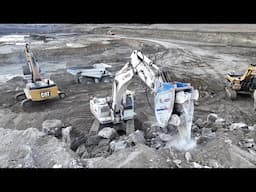 Terex RH30F And Caterpillar 385C Excavators Working On A Mining Area - Sotiriadis/Labrianidis - 4k