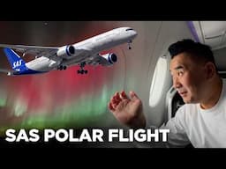 SAS Scandinavian Airlines A350 Polar Flight - Northern Light Onboard!