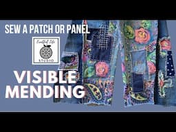 Hand Stitching a Patch or a Fabric Art Panel from Fruitful Life Studio, Visible Mending, Sustainable