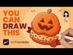 How to Draw a Cute Halloween Macaron in Procreate | Easy Tutorial for Beginners | Cute Drawing Ideas