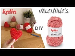 Cómo Hacer un Mini Corazón a Crochet ❤️ Paso a Paso con Katia Velvet Mini | Especial San Valentín 💘