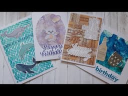 USE IT OR LOSE IT! 4 cards with backgrounds from my stash (part 1)