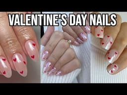 VALENTINE'S DAY NAILS! recreating pinterest nails at home step by step tutorial, chrome gel nail art