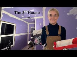 My $1 House: Drywall Mud & Kitchen/Bathroom Flooring (Week 18)