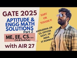 GATE 2025 Aptitude Mathematics Solution : GATE 2025 Solutions #gate2025 #aniruddhasir #aptitude #yt