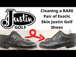 Cleaning and Polishing a RARE Pair of Justin Exotic Skin Golf Shoes