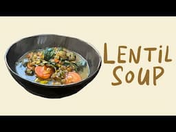 Lentil Soup recipe - a winter soup perfect for a cold or when you're cold