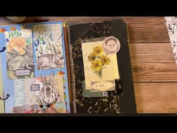 A journal fully decorated with clusters/ Gentle Junk Journaling process