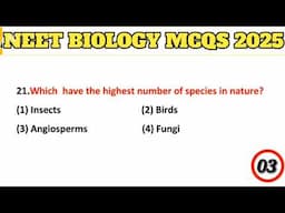 Biology Important MCQs for  NEET 2025 | Part 02