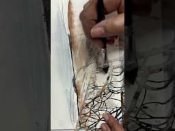 Two Color Landscape.Watch full video ⬇️  #shorts #watercolorpainting #watercolor