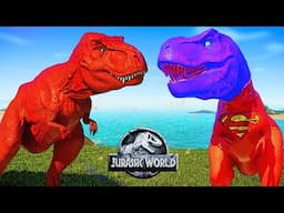 JURASSIC WORLD EVOLUTION SPIDERMAN KING SHARK, SPIDERMAN MALUSAURUS AND TYRANNOSAURUS REX