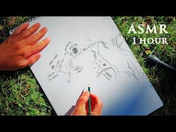 ASMR Drawing A Map Outdoors | Nature Sounds | Rain on Tent in Forest