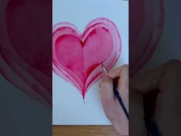 💕How to paint a unique watercolor heart in minutes 💕 #valentinesday #cards #easypainting