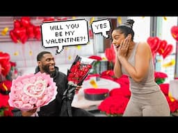 Surprising My Fiance With Gifts & Asking Her To Be My VALENTINE! *cute reaction*