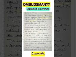 Who is Ombudsman explained with notes Lokpal Lokayuktas Lecture