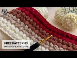 VERY EASY Crochet Pattern for Beginners (1 ROW REP)!⚡️👌 Crochet Stitch for Baby Blanket & Bag