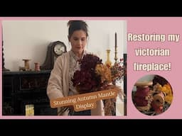 Victorian Fireplace Restoration + Elegant Autumn Mantle Decor!