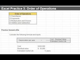 Excel Lesson 3: Order of Operations