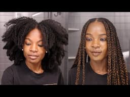 HOW TO DO LARGE KNOTLESS BOX BRAIDS ON YOURSELF STEP BY STEP FOR BEGINNERS