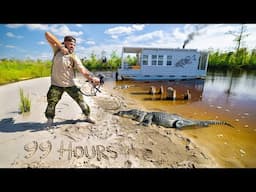 96hr Swamp Survival Hunting Down River MONSTERS!! (HOUSEBOAT) *Catfish Curse*