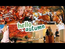 The Annual Fall Vlog! 🍂 ☕️ 🎃  || VLOG 39 || Cozy Walks, Baking, Cleaning, Museum, Library, and More!