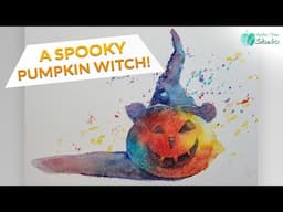 Paint a Spooky Watercolour Pumpkin Witch!