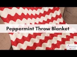 Peppermint Throw Blanket | Holiday Throw Blanket | Ripple Blanket | Easy Crochet Blanket Tutorial