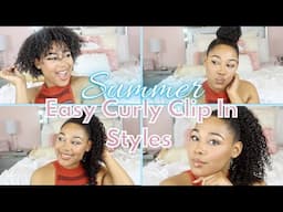 2 EASY CUTE NATURAL HAIR STYLE USING CURLY CLIP INS! TRANSFORM FROM SHORT HAIR! Better length hair