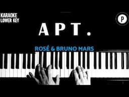 APT - Rosé & Bruno Mars LOWER KEY Slowed Acoustic Piano Instrumental Cover [MALE KEY]