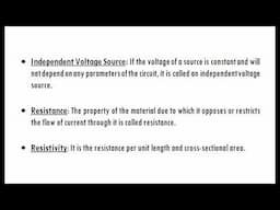 What is Independent Voltage Source, Resistance and Resistivity | DC Circuits | Rough Book