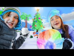 RAiNBOW SNOW BATTLE at PiRATE iSLAND!!  Playing the ABC Roblox Challenge with Adley Niko & Navey