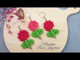 Macrame Flower Keychain Tutorial | Macrame Rose Keychain