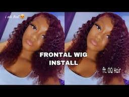 CURLY 99j FRONTAL WIG INSTALL | Ft. Original Queen hair