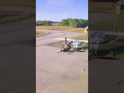 Incredible Collision: Robinson Helicopter Smashes into Grounded Cessna!