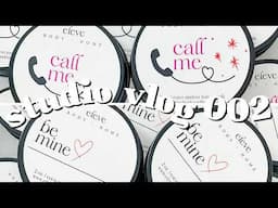 studio vlog | 48 mini valentines day tin candles for my small business + a new faire order