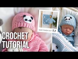 Crochet Easy Panda Baby Hat 💖🐼